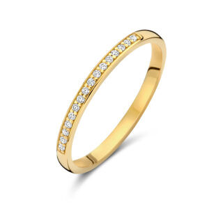 Deze ring van Minioro is gemaakt van 14 karaats goud. De sieraden kunnen worden afgewerkt met prachtige diamanten maar ook met moedermelk of as. Zo heb je echt een uniek en persoonlijk sieraad.
