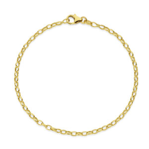 Deze schakelarmband van het merk Minioro is van 14 karaat goud. De armband is leuk op zich zelf maar kan ook gepersonaliseerd worden met unieke bedels.