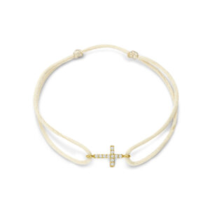 Satin Cross Pavé wit