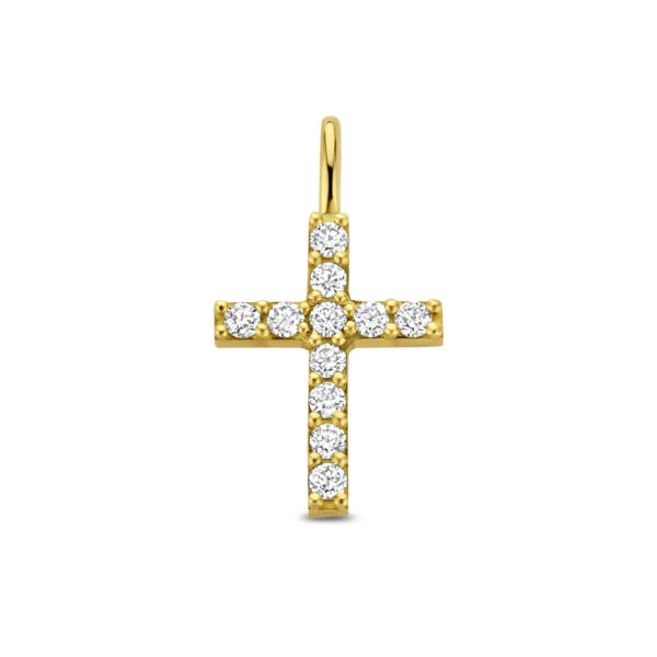 Ketting Cross Pavé Tag wit - Afbeelding 5