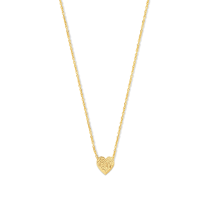 Deze ketting van Minioro is gemaakt van 14 karaats goud. Dit item heeft een hartbedel. De bedel is afgewerkt met een vingerafdruk. Zo heb je echt een persoonlijk en uniek sieraad.