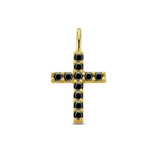 Ketting Cross Pavé Tag zwart - Afbeelding 3
