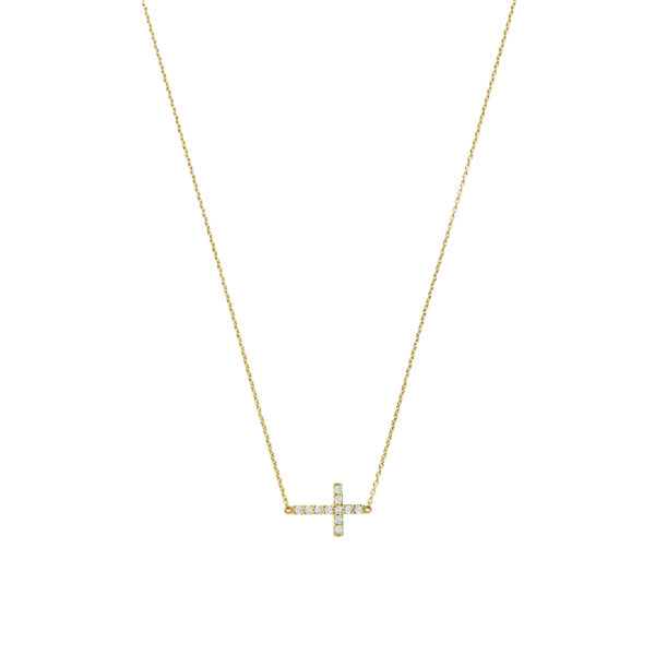 Ketting Cross Pavé wit
