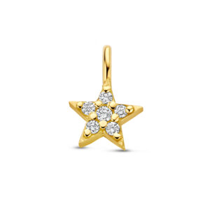 Deze bedel is van het merk Minioro. De bedel is 14 karaat goud. Leuk om aan een ketting of armband te hangen.