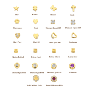 Deze diamantbedel is van het merk Minioro. Deze bedel is van 14 karaat goud. Leuk om aan een armband of ketting te hangen.