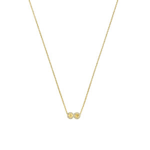 Deze 14 karaats gouden ketting van het merk Minioro is ingelegd met prachtige diamanten. Deze bedel kan je personaliseren met een initiaal of vormpje. Perfect om aan een ketting of armband te hangen.