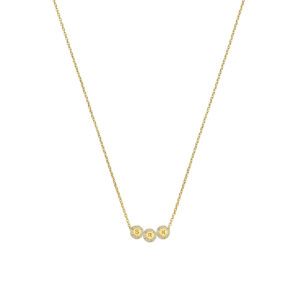 Deze 14 karaats gouden ketting van het merk Minioro is ingelegd met prachtige diamanten. Deze bedel kan je personaliseren met een initiaal of vormpje. Perfect om aan een ketting of armband te hangen.