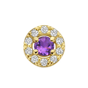 Deze14 karaats gouden bedel van het merk Minioro is ingelegd met prachtige diamanten. Deze bedel kan je personaliseren met een initiaal, vormpje of milestone. Perfect om aan een ketting of armband te hangen.