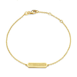 Deze armband van Minioro is gemaakt van 14 karaats goud. De sieraden kunnen worden afgewerkt met prachtige diamanten, as of moedermelk. Zo heb je echt een uniek en persoonlijk sieraad.