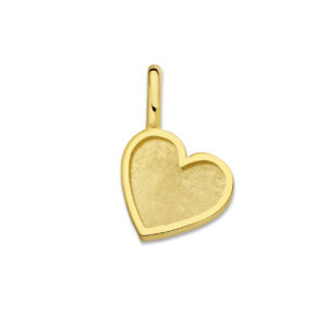 Deze hartbedel van het merk Minioro is gemaakt van 14 karaats goud en heeft een grotere hanger waarin een vingerafdruk, as of moedermelk kan worden verwerkt. Zodat dit een elegant en persoonlijk aandenken vol betekenis is.