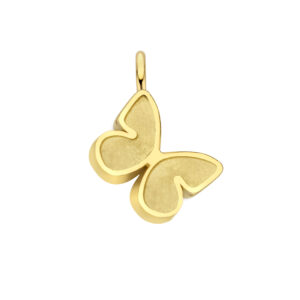 Deze bedel van het merk Minioro is gemaakt van 14 karaats goud en heeft een grotere hanger waarin een vingerafdruk, as of moedermelk kan worden verwerkt. Zodat dit een elegant en persoonlijk aandenken vol betekenis is.