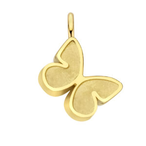 Deze bedel van het merk Minioro is gemaakt van 14 karaats goud en heeft een grotere hanger waarin een vingerafdruk, as of moedermelk kan worden verwerkt. Zodat dit een elegant en persoonlijk aandenken vol betekenis is.