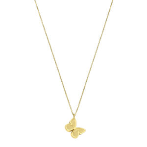 Ontdek de 14 karaats gouden ketting met een vlinderbedel. Een elegant en betekenisvol sieraad, perfect als cadeau of voor jezelf.