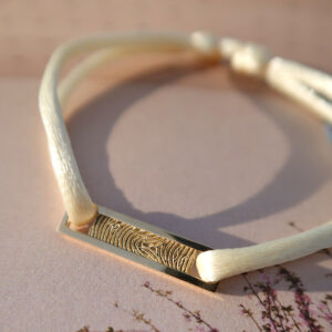 Deze bedel van het merk Minioro is gemaakt van 14 karaats goud en heeft plek waarin een vingerafdruk of gravering kan worden verwerkt. Dit is een elegant en persoonlijk aandenken vol betekenis. Dit kan aan een armband, ketting of ring.